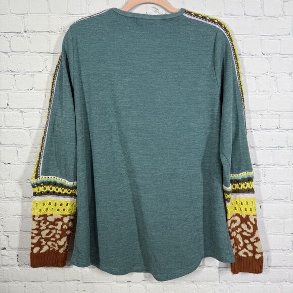 Easel Indiana Dunes Crochet Sweater Womens Large Knit Boho Chic Oversized Casual - Picture 2 of 10